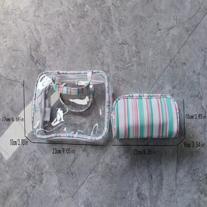 กระเป๋าเครื่องสำอางใสสามชิ้นกระเป๋ากันน้ำแบบพกพาใหม่ซักผ้าแบบพกพากระเป๋าเป้เดินทางความจุขนาดใหญ่ - Product Image 5