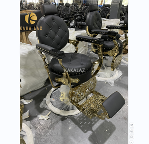 Ensemble de salon Chaise de barbier pour homme Lit à shampoing Gold Vintage Style - Product Image 6