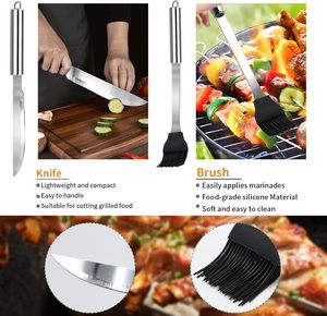 Set di 11 Accessori per Barbecue in Acciaio Inox Ecologico e Durevole, Kit di Utensili Portatili e Pratici con Borsa per il Trasporto - Product Image 4
