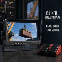 Système de caméra sans fil pour grue avec zoom optique, moniteur LCD TFT 10,1 pouces, transmission 500 m, vision nocturne, étanche IP68, tour RGB
