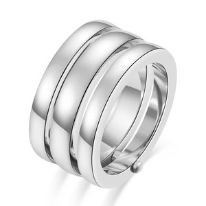 Bague rotative détachable en acier inoxydable à trois anneaux et trois couleurs, 12 mm, pour femme, bijou cadeau, design géométrique - Product Image 5