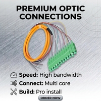 Pigtail de Fibra Óptica Monomodo SC APC de 12 Hilos G652D 0.9mm con Cubierta LSZH Codificada por Colores (12 Colores) para Caja Terminal FTTH ODN y Redes de Telecomunicaciones