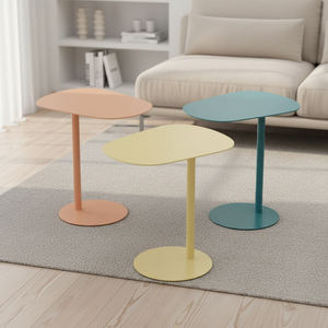 Mesa de Centro Pequeña de Diseño Danés, Estilo Nórdico Moderno, Mesa Auxiliar de Hierro con Esquinas Móviles, Convertible en Mesa Auxiliar y de Esquina - Product Image 1