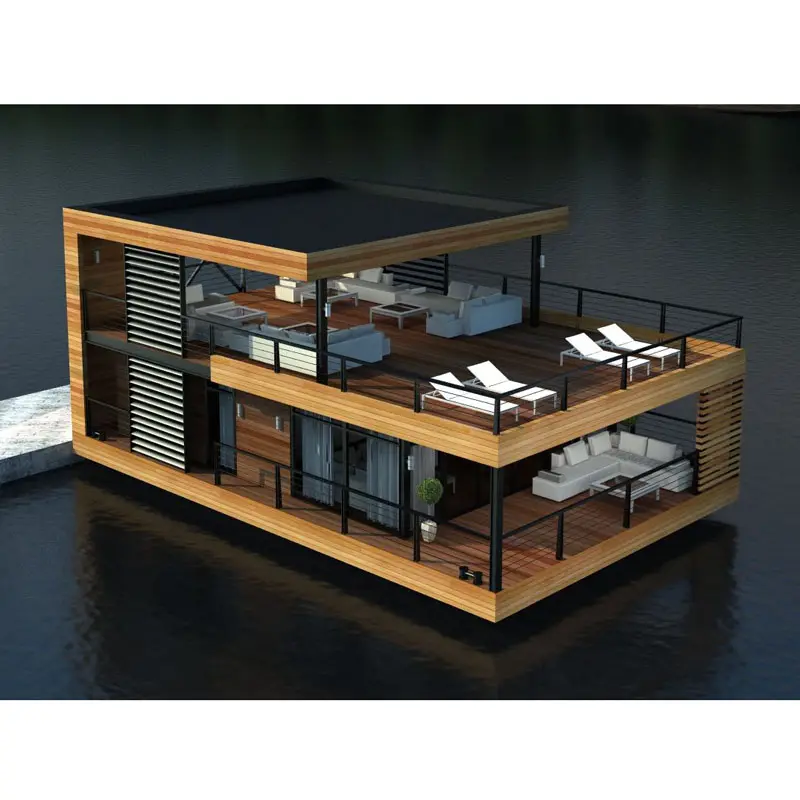 Modern yat mobil oda alüminyum yüzer modüler tekne otel