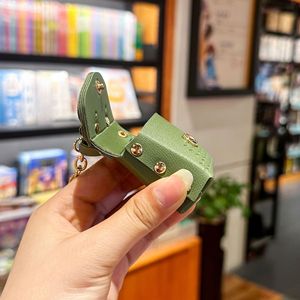 Cartoon Keychain Schoolbag Pendant PU Backpack Acessórios Mini Bag Key Ring Estilo promocional Cute Leather Key Chain Bag Charm - Product Image 3