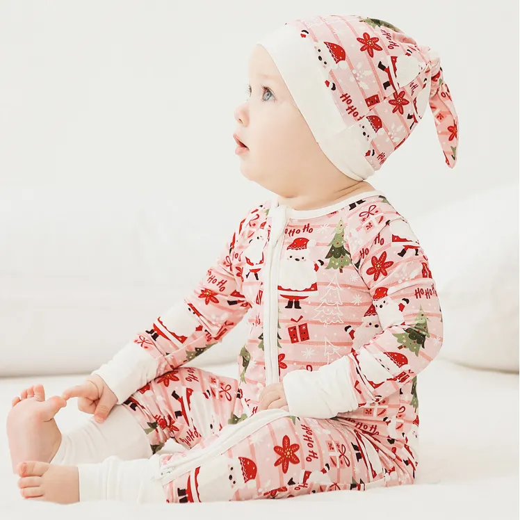 Bulk Großhandel Kleidung 95% Bambus 5% Spandex maßge schneiderte Jungen Mädchen Bettwäsche Nachtwäsche Nachtwäsche Weihnachten Baby Kleinkind Pyjamas