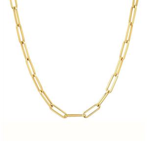 قلادة بوهيمية ذهبية على شكل سلسلة ورقية عريضة من النحاس - Product Image 1