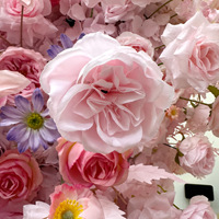 Rak Bunga Buatan Warna Ungu Bentuk Kupu-kupu untuk Dekorasi Pesta Ulang Tahun Hotel, Mawar, Gypsophila, Hydrangea, Dapat Dipindahkan, untuk Area Check-in