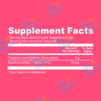 Poudre de créatine monohydrate et probiotiques 2-en-1 à marque privée pour hommes et femmes : Soutien à la force musculaire et à la santé intestinale (Fabrication ODM)