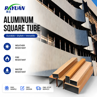 Tube carré en aluminium en forme de U, revêtu de PVDF, pour mur rideau, panneau décoratif extérieur en forme de bande pour hôtel, moderne et commercial