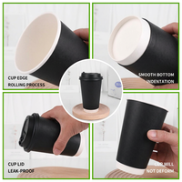 Gobelet en papier jetable pour café chaud, à paroi simple ou double, avec logo personnalisé imprimé, certifié FSC, recyclable, à paroi ondulée, 8, 12, 16, 20 oz