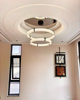 Suspension de style français effet marbre : Suspension ronde moderne et minimaliste de designer pour salons et salles à manger