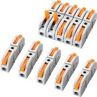 Connecteurs à levier pour fils de cuivre, 1 conducteur, raccordement compact en ligne, 24-12 AWG (Orange), 32A, puissance nominale 600V, certifié CE