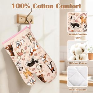Ensemble de maniques de cuisine et de dessous de plat en coton imprimé, résistant à la chaleur, antidérapant, écologique, compatible lave-vaisselle, recyclé - Product Image 5
