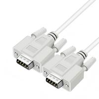 Cable Serial RS232 DB9 Macho a Macho de 9 Pines D-Sub, Cable de Cobre Trenzado con Cubiertas de Plástico Moldeado Blanco
