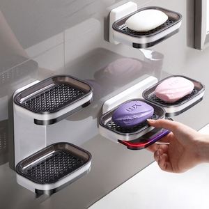 Customizable No-Drill Wall-Mounted Holder With <b>Drip</b> <b>Tray</b> - Self-Draining Bathroom Soap Dish for Promotional Gifts - Product Image 1