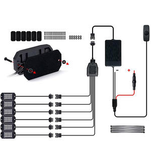 AUTODRAGONS Lumières de sentier néon synchronisées à la musique, à changement de couleur, très étanches et antichoc, pour éclairage de cadre de véhicule - Product Image 1