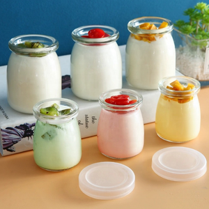 Bocaux en verre de 150ml 200ml 250ml avec couvercle à vis Pot de <span class=keywords><strong>yaourt</strong></span> Emballage pour lait pouding Desserts gelée Mousse nouilles au chocolat - Product Image 1