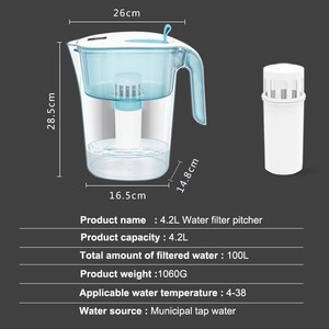 4.2L libero a lunga durata depuratore di <span class=keywords><strong>acqua</strong></span> a carbone attivo <span class=keywords><strong>brocca</strong></span> lanciatore portatile in plastica dispositivo di purificazione per uso domestico - Product Image 5