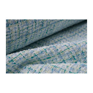 Tissu Tweed Fantaisie Coréen Haut de Gamme Blanc-Jaune-Vert à Motif Carreaux Opale – Textile Tissé Personnalisé OEM & ODM - Product Image 3