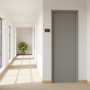 Puerta Insonorizada de Madera Maciza Compuesta con Triple Sellado Tipo T para Hotel, 55dB, Pintura Ecológica a Base de Agua, Tamaño y Forma Personalizados, <span class=keywords><strong>Vista</strong></span> al Lago - Product Image 4