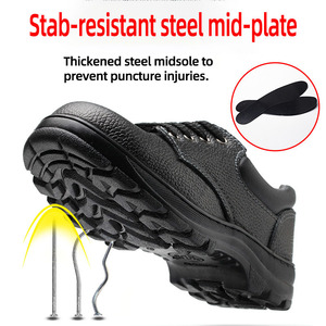 <span class=keywords><strong>Chaussure</strong></span> <span class=keywords><strong>de</strong></span> travail <span class=keywords><strong>de</strong></span> sécurité à embout en fer alcali résistant à l'acide antidérapant et à la perforation <span class=keywords><strong>de</strong></span> bonne qualité semelle en caoutchouc supérieure en cuir bon marché - Product Image 2