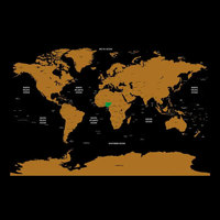 Póster Rascable Personalizado de Gran Tamaño A4 A3 con Papel Recubierto y Laminado Brillante, Mapa del Mundo y Parques Nacionales
