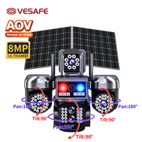 VESAFE 10X Optical Zoom 20MP 5 Lensa V380 Pro Kamera CCTV IP Jaringan Tenaga Surya 4G Alarm Panel Surya Ganda Baterai Penglihatan Malam