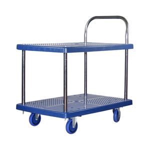 600*900*1000mm 300kgs 블루 패널 더블 데크 플랫폼 핸드 트롤리 이동식 울타리 제조업체 직접 판매로드 - Product Image 4
