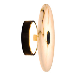 OEM/ODM Vente en gros Moderne Simple Luminaire mural LED <span class=keywords><strong>rond</strong></span> en albâtre, Lampe murale ronde en marbre d'albâtre espagnol pour salon et chambre à coucher - Product Image 1