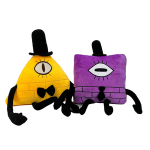 Peluche de <span class=keywords><strong>film</strong></span> d'<span class=keywords><strong>animation</strong></span> Gravity Falls, Square Bill, jouets en peluche grotesques, triangle jaune et violet, carrés violets étranges, jouet en peluche, poupée - Product Image 1