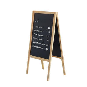 Panneau publicitaire de trottoir en bois, grand tableau noir pliable, support de tableau noir - Product Image 1