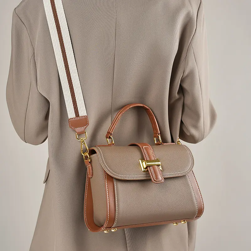 Neues Design Luxus Custom Leder Rindsleder Cross body One Shoulder Bag Leder Handtasche Tasche für Damen Damen