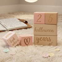 Jouet éducatif en bois pour nouveau-né, plaque commémorative carrée pour les étapes importantes de la vie du bébé, accessoires de photographie pour les photos du mois de naissance