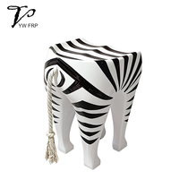 Tabouret de bar sans accoudoirs en fibre de verre, design créatif zèbre moderne, couleur personnalisable, écologique, pour salle à manger, chambre, cuisine, salon