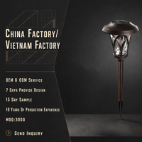 Lampe solaire LED d'extérieur étanche IP44 pour pelouse, allée et rue, éclairage moderne et lumineux, vente en gros directe usine Vietnam