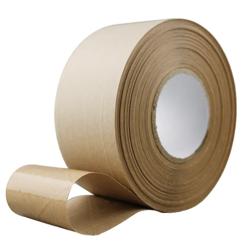 Starch glue High quality Reinforced Carton Sealing Eco Custom Printed Water Activated Kraft Paper Tape