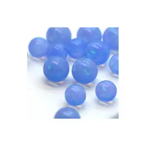 オパール石材ブルー硬度5 ~ 6合成ラウンドオパール