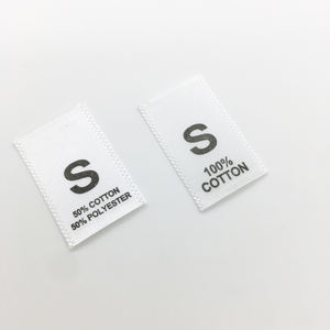 直剪编织缎面面料标签，带定制名称印花<span class=keywords><strong>S</strong></span> M L XL XXL尺寸护理脖子标签服装 - Product Image 4