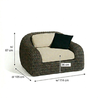 Nouveau design de canapé de patio extérieur, ensemble de fauteuils de jardin, meubles imperméables, ensemble de canapé en corde tressée