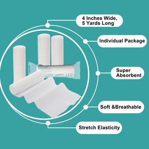 ผ้าพันแผลผ้าฝ้ายยืดหยุ่น24แพ็คผ้าพันแผลทางการแพทย์แบบม้วนผ้าก๊อซระบายอากาศได้สำหรับตกแต่งแผล - Product Image 2