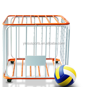 Chariot de rangement pliable en métal MAICCA pour extérieur, avec roulettes, pour ballons multisports, <span class=keywords><strong>cage</strong></span> de football portable, équipement d'entraînement de football, orange - Product Image 5