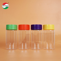 Bouteille en PET vide de qualité alimentaire Emballage de bonbons Cylindre Pots en plastique avec couvercles à vis pour le stockage de collations