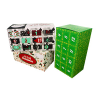 Moins cher beauté calendrier de l'avent boîte en carton jouet voiture chocolat Date cosmétique beignets Biscuit cire fond Cubes boîte