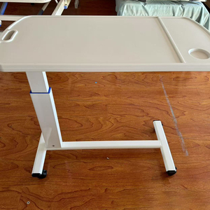 Table de repas mobile réglable en hauteur <span class=keywords><strong>pour</strong></span> patient, avec 4 roulettes pivotantes verrouillables, <span class=keywords><strong>pour</strong></span> lit d'hôpital, usage médical - Product Image 6