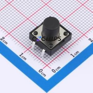 TSA12111-100B512BA Tactile Switch Through hole-4P,11.7x11.5mm Switch Single Pole Single Throw Round Button 2.8N 11.7mm - Product Image 1
