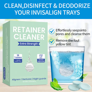 36 Tabletas en Oferta, Tabletas Efervescentes para Limpieza de Dentaduras Postizas, Antibacterianas, Eliminan Manchas, para Retenedores e <span class=keywords><strong>Invisalign</strong></span> - Product Image 5