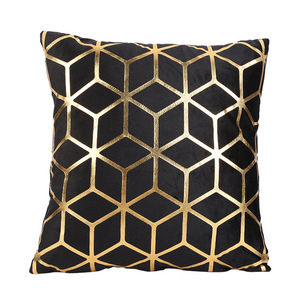 Black Gold Stamping Cushion <strong>Cover</strong> Home <strong>Sofa</strong> Car Decoration Plant Leaves Geometric <strong>Throw</strong> Pillow <strong>Cover</strong> - Product Image 4