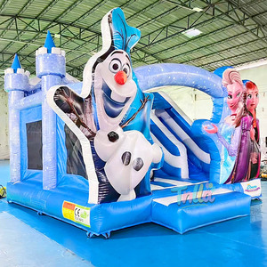 Château gonflable personnalisé pour fête bleue, château gonflable Elsa, château gonflable princesse, château gonflable avec toboggan intérieur - Product Image 2