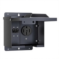 Caja de Conexión Eléctrica para RV de 50A IP44 con Interruptor NEMA 14-50R 125/250V, Carcasa Resistente a la Intemperie para Remolque o Barco, PC Ignífugo
